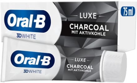Oral-B - Tandpasta 3D White Houtskool - 12 x 75 ml - Voordeelverpakking