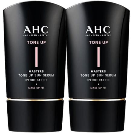 [AHC] Masters Tone-Up Sun Serum 50ml x 2 stuks Set SPF50+ PA++++ Straling & Bescherming black
