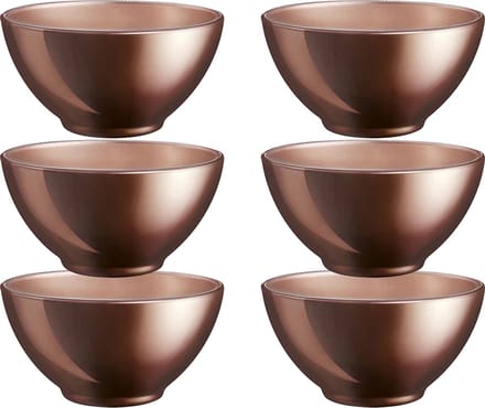 Luminarc Kommetjes/schaaltjes voor dessert/ontbijt - 2x - Glas - D13 x 6 cm - Chocolade bruin