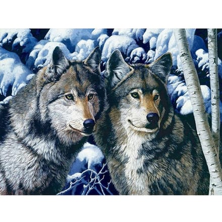 Peinture diamant 5D à faire soi-même, broderie de loup, point de croix, décoration d'intérieur 20X30CM gray