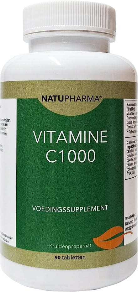 Natupharma Vitamine C 1000 mg met Rozenbottel - Time released 90st