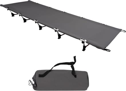 Veldbed Inklapbaar - Logeerbed Camping - Outdoor Rusten - Lichtgewicht Met Tas - 190x65cm - Grijs