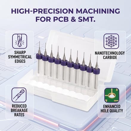 Dailygoods - 10-Delige Micro-Borenset voor PCB's van 0,1 mm tot 1,4 mm