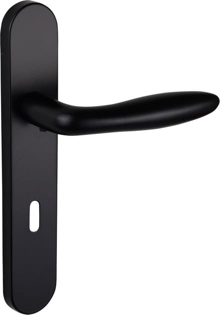 Lavuzo deurkruk Pratona Zwart met afgerond schild SL72 | Per set | Deurklink met schild