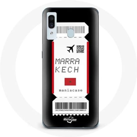 Coque pour Samsung Galaxy A30 Billet d'avion Marrakech Maroc