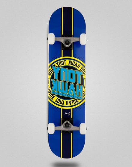 Skateboard Compleet - Skate Board - Straat Skate - Badge Logo - 7.5 inch - Blauw Geel