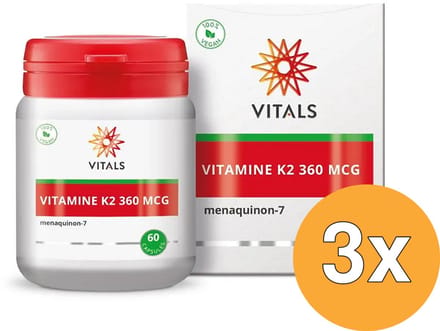 3x Vitals Vitamine K2 360Mcg (60 capsules)