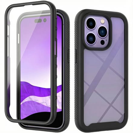 imoshion Hoesje - Geschikt voor Apple iPhone 14 Pro - 360° Full Protective Case - Zwart