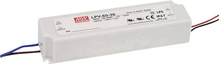 Mean Well LPV-60-48 LED-transformator Constante spanning 60 W 0 - 1.25 A 48 V/DC Niet dimbaar, Overbelastingsbeschermin