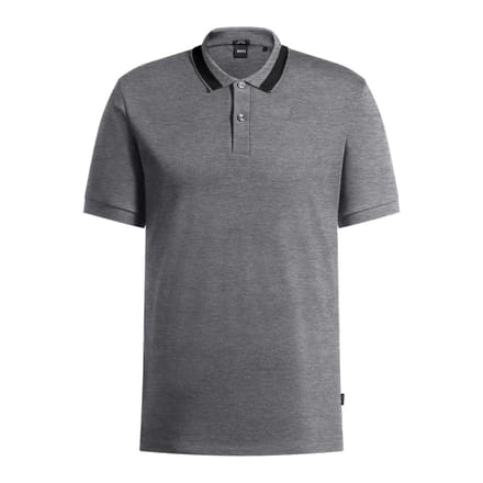 Boss Heren Melange Regular Poloshirt (Medium Grijs)
