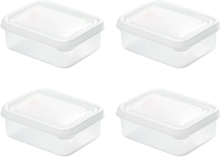 Diepvriesdozen - Opslagcontainers - Voedsel Bewaren - Duurzaam Materiaal - 4 Stuks - Transparant