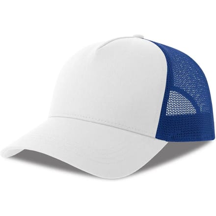 Atlantis Headwear Rapper Cotton-S Cap AT535 - WHITE/ROYAL - One size