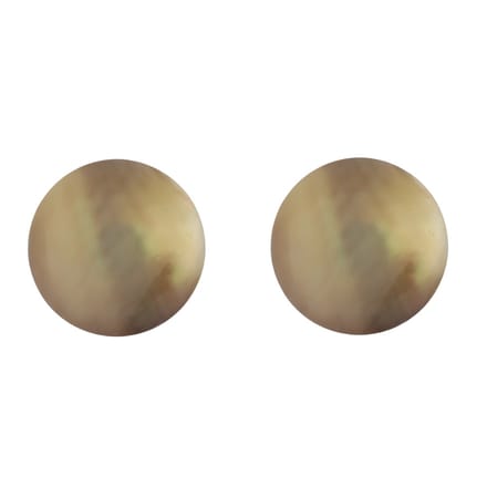 Behave - Oorbellen - Taupe Bruin - Schelp - Rond, Diameter 2 cm