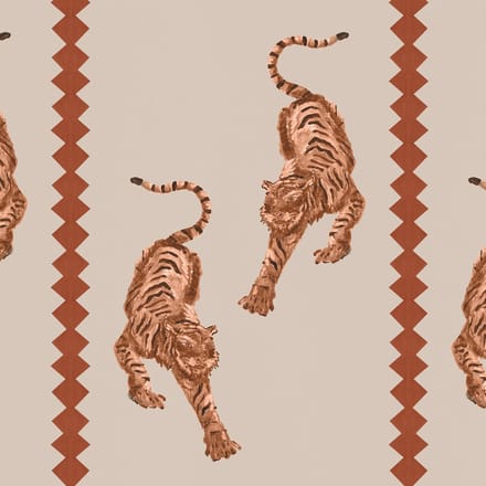 Behang Tiger Panthera terracotta