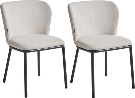 ARTESIA - Eetkamerstoel set van 2 - Lichtbeige - Polyester
