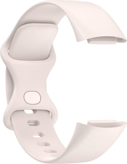 Go Go Gadget - Siliconen smartwatch bandje - Geschikt voor Fitbit Charge 5/6 - Maat M/L - Ivory