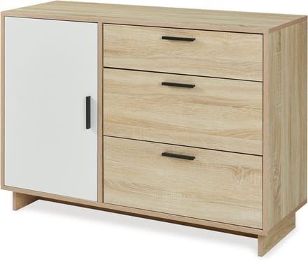 Dressoir Kenta 100x35x72 cm sonoma eiken en wit [en.casa]