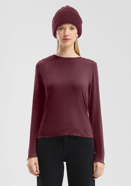 QS - female - Slim-fit lange mouw van stretchviscose