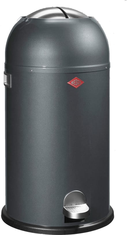 WESCO Kickmaster Prullenbak | Pedaalemmer | 33 Liter | Metaal - Grafiet | Afvalemmer - Made in Germany