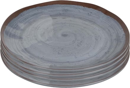 Bo-Camp - Dinerbord - Halo - 4 Stuks - Melamine - Grijs