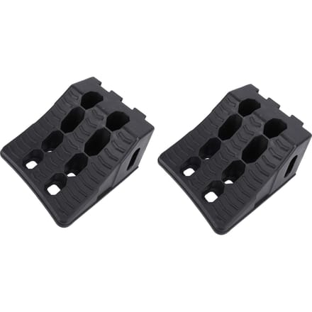 2 STUKS Wielkeg Zwaar Uitvoering Antislip Weerbestendig Hoge Stabiliteit Wielwig voor Reiswagen Camper black