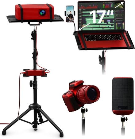 Projector Vloerstandaard - Draagbaar Statief - Thuisbioscoop Setup - In Hoogte Verstelbaar - 66 tot 150 cm - Zwart