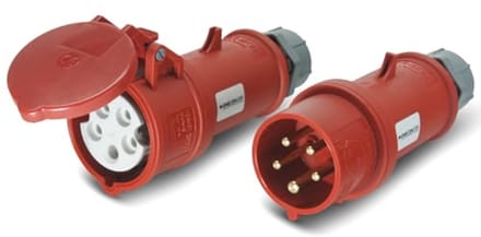 CEE-stekker en koppeling set 400V/16A 5p IP44 met fasespatel
