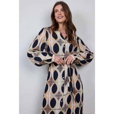 Dress Noble Sand with Monsoon print