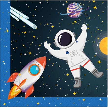 20 Space Rocket FSC servetten 33x33cm