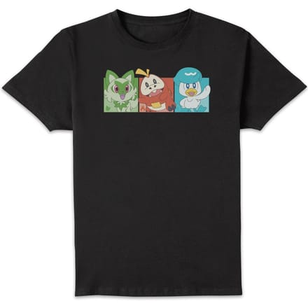 Pokémon 1st Starters Panels Unisex T-Shirt - Black - XXL
