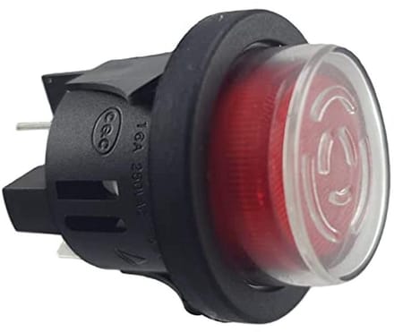 Waterdichte Drukschakelaar Ø 25 mm 250V 16A met Verlichting en Platte Stekker