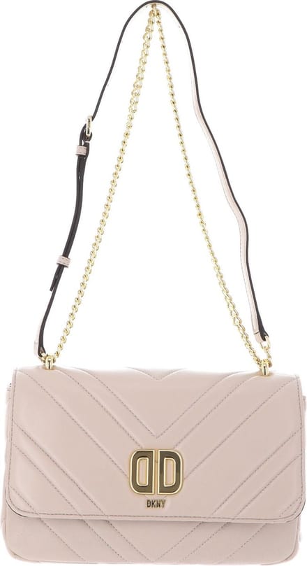 DKNY Leren Schoudertas Avondtas Delphine Crossbody Bag Eggshell Crème