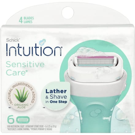 Schick, Intuition, Sensitive Care, Cartouches remplaçables, 6 cartouches white