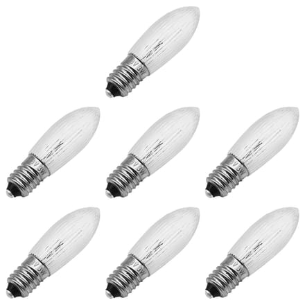 Reserve Kerstlampjes E10 - 7 stuks - Gloeilamp - 48V/3W - Warm Wit Licht - 2200K - 13 Lumen - Dimbaar - Helder