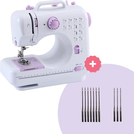 Crafts&Co Naaimachine Kinderen - Combideal met Naaldenset - Hobby & Creatief - Kindernaaimachine - Wit