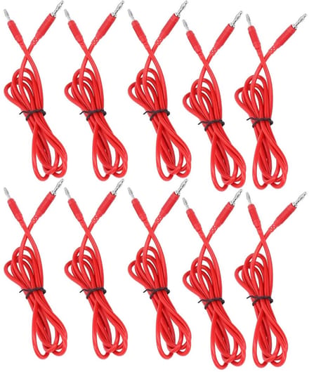 Banaantestsnoer Sets - Meetkabels Multimeter - Elektriciteit Testen - Messing Contacten - 4 mm - Rood