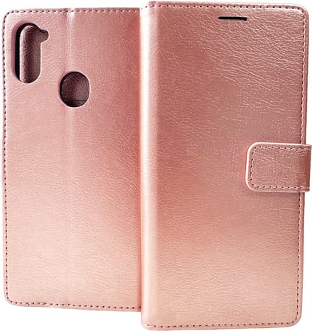 Bookcase Geschikt voor: Samsung Galaxy A11 - Rose Goud - portemonnee hoesje