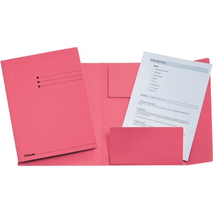 Dossiermap Esselte folio 3 kleppen manilla 275gr roze