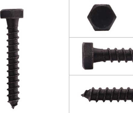 Wovar Houtdraadbouten Zwart M6 x 40 mm | Doos 25 stuks