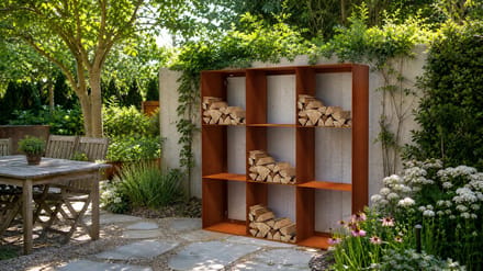 Houtopslag Cortenstaal 150x40x150 cm