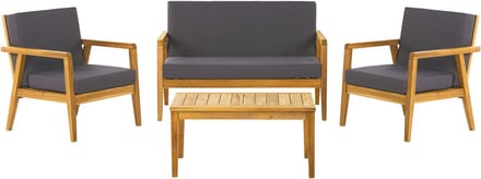 PALLANO - Loungeset - Donkergrijs - Acaciahout