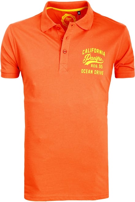 E-bound Polo Shirt Heren Met California Pacific Print Rood - XL
