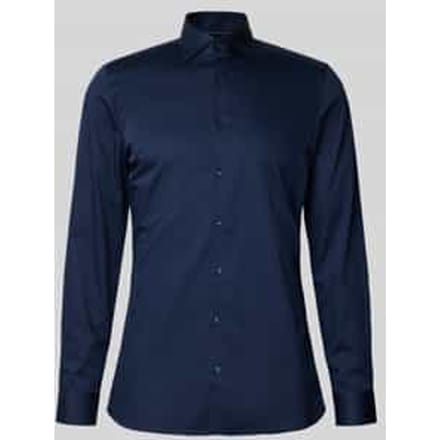 OLYMP No. Six Overhemd, Super Slim, Royal Kent, Kobaltblauw