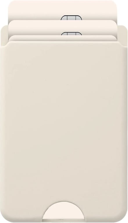 AVY Magnetische Kaarthouder | Compatibel met MagSafe | Ruimte voor 3 Pasjes | Siliconen Pasjeshouder Wallet | Beige