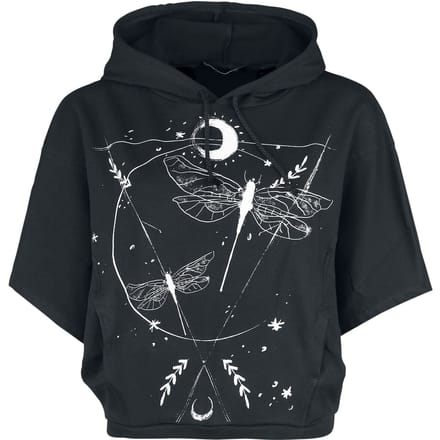 Outer Vision Trui met capuchon - Dragonfly - S tot 4XL - voor Vrouwen - zwart