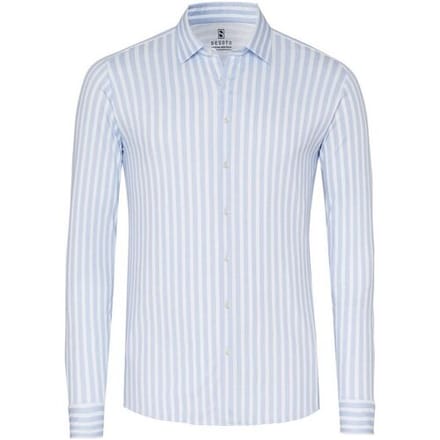 Desoto Overhemd Allover Vertical Stripe Licht Blauw / male