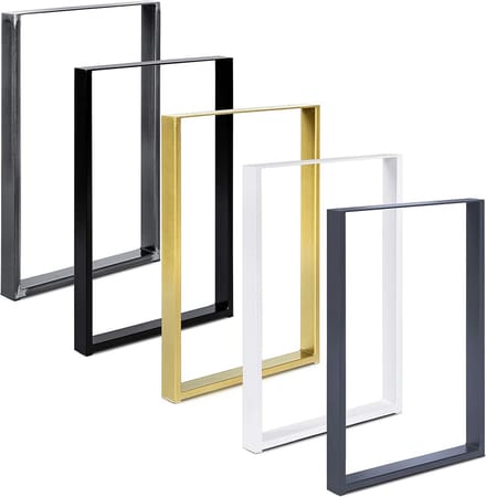 2x Set Tafelpoten Rechthoekig Staal 90x72 cm Wit - Met Vloerbeschermers