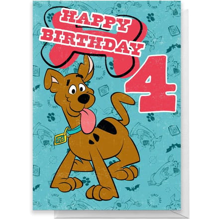 Scooby Doo 4th Birthday Greetings Card - Standard Card