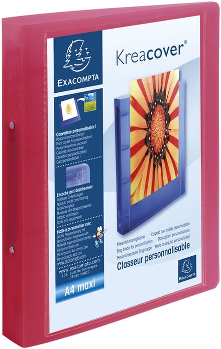 Exacompta 12x Kreacover Ringband Chromaline PP 10/10de met 2 ringen van 30mm - A4 maxi - Geassorteerd - 54869E