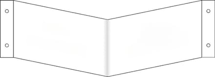 Blanco panorama bord - kunststof - te beplakken met eigen sticker 400 x 200 mm